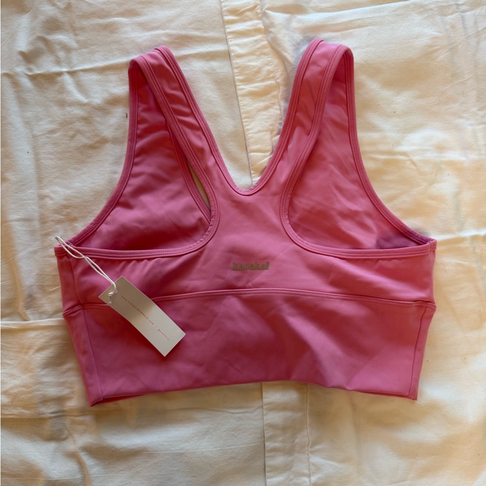 Pink Ruched Sports Bra - Picture 3 of 3
